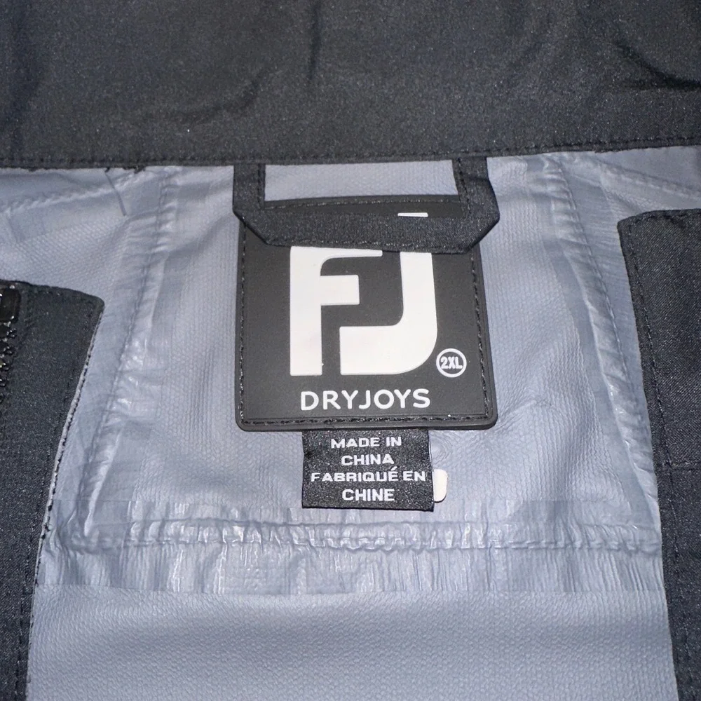 FootJoy DryJoys HydroLite Golf Full Zip Off Cuffs Jacket Mens 2XL Black Cadillac